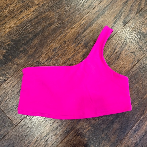 ALO Yoga One-Shoulder Hot Pink Bra asymmetrical athletic top large